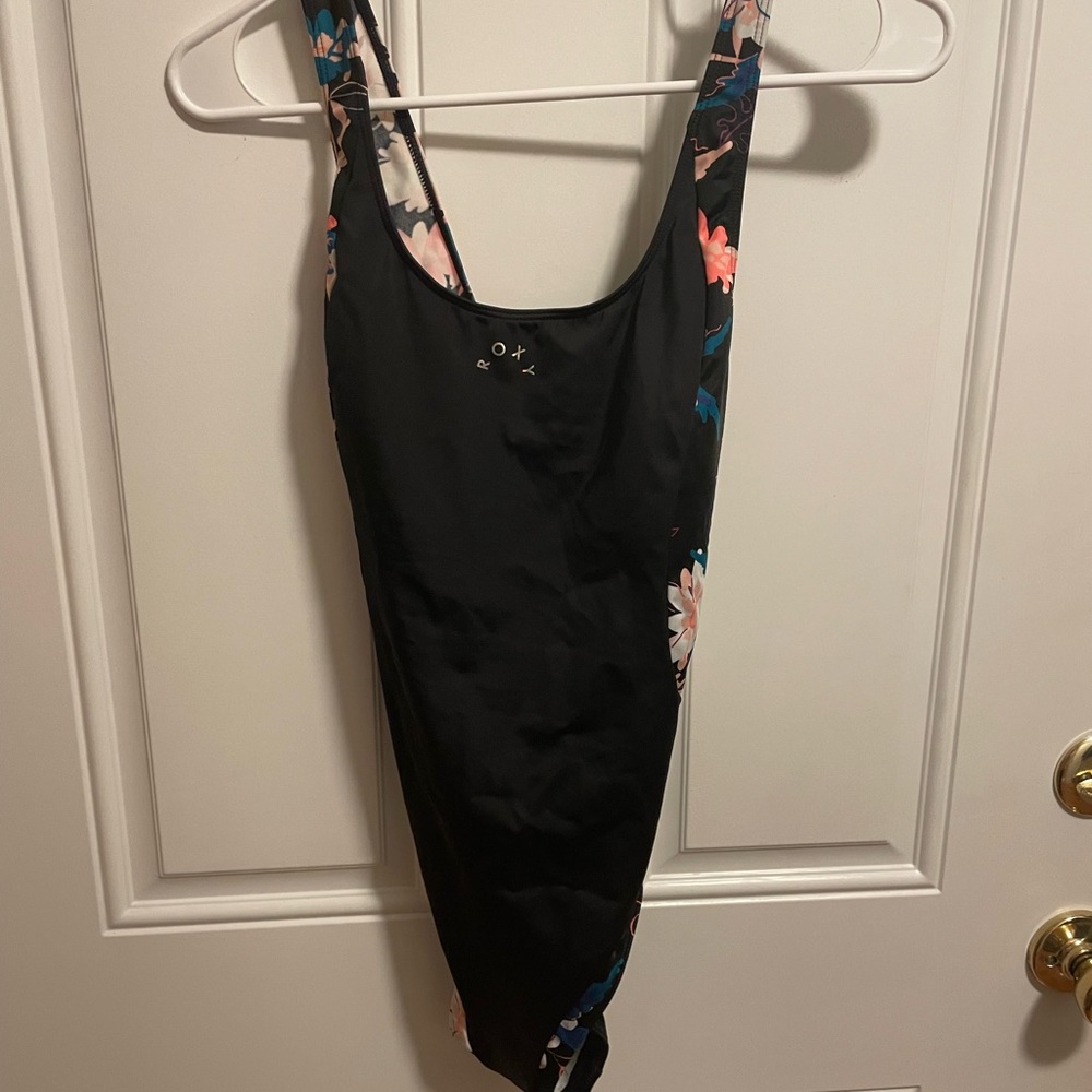 Roxy Black Floral Swimsuit Large